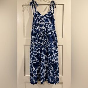 GAP Blue and White Tie-Dye Maxi Dress